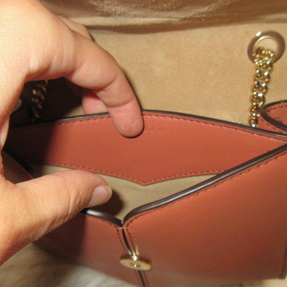 SANDRO Cognac Brown Calfskin Clutch bag nwt - Picture 8 of 11